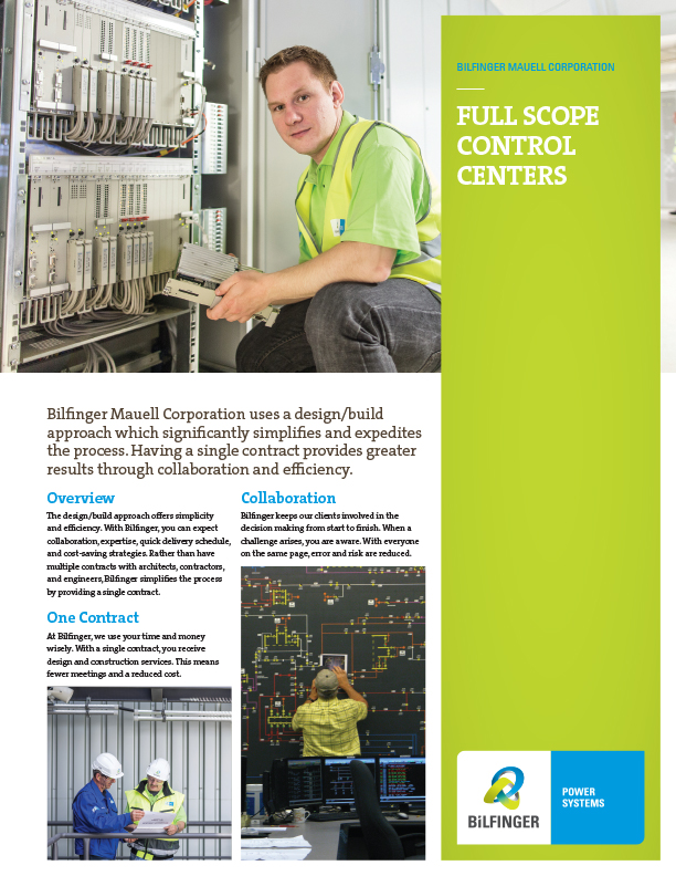 Bilfinger Data Sheet Full Scope Control Centers